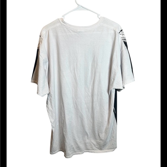 Vintage All Over Print Skull Black White Tshirt Fruit Of The Loom Size 2XL - Picture 3 of 4